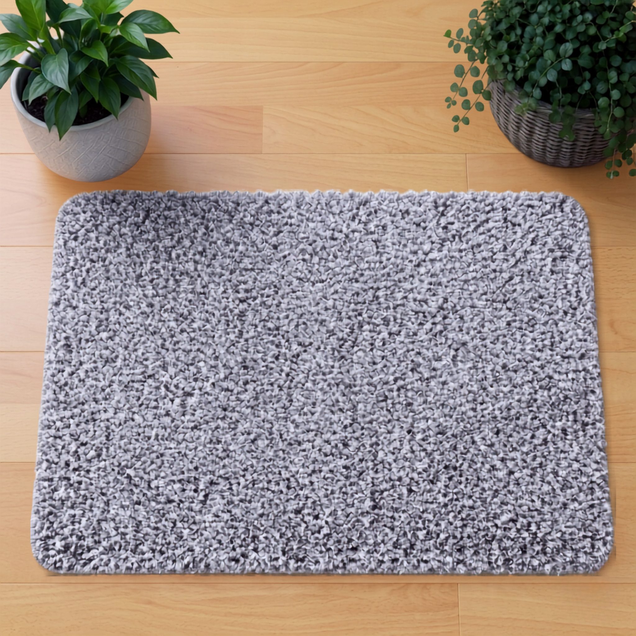matches21 HOME & HOBBY Fußmatte Schmutzfangmatte für innen grau in 40×60 cm, rechteckig, Höhe: 6 mm, Saugstarke Sauberlaufmatte als waschbare Türmatte