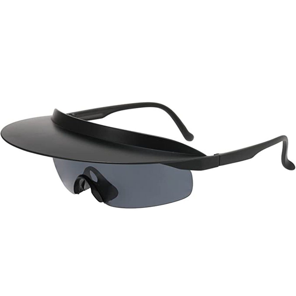 GelldG Sonnenbrille Fahrradbrille Herren mit Krempe UV Schutz Winddicht Fahrrad Brillen schwarz