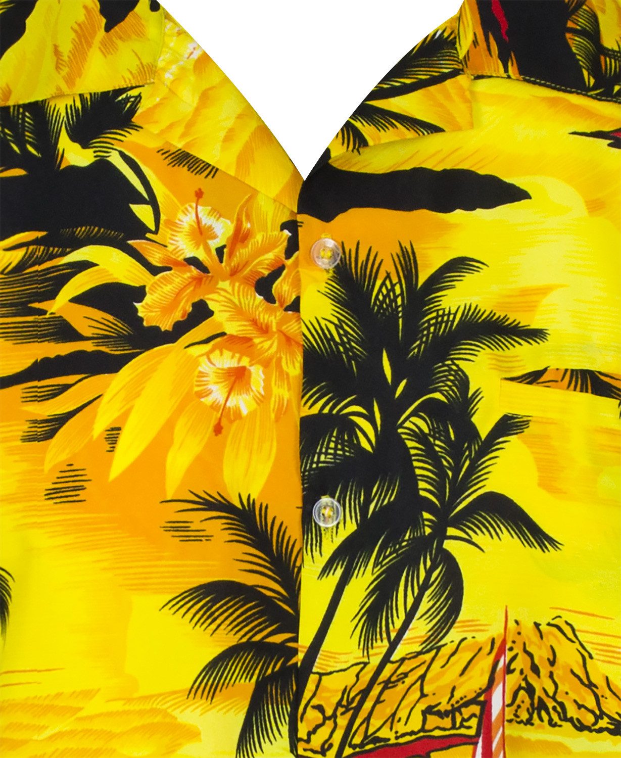 King Kameha Hawaiihemd "Surf" Funky Hawaii-Hemd Herren Kurzarm Front-Tasche Sommerhemd – Bild 5 von 5