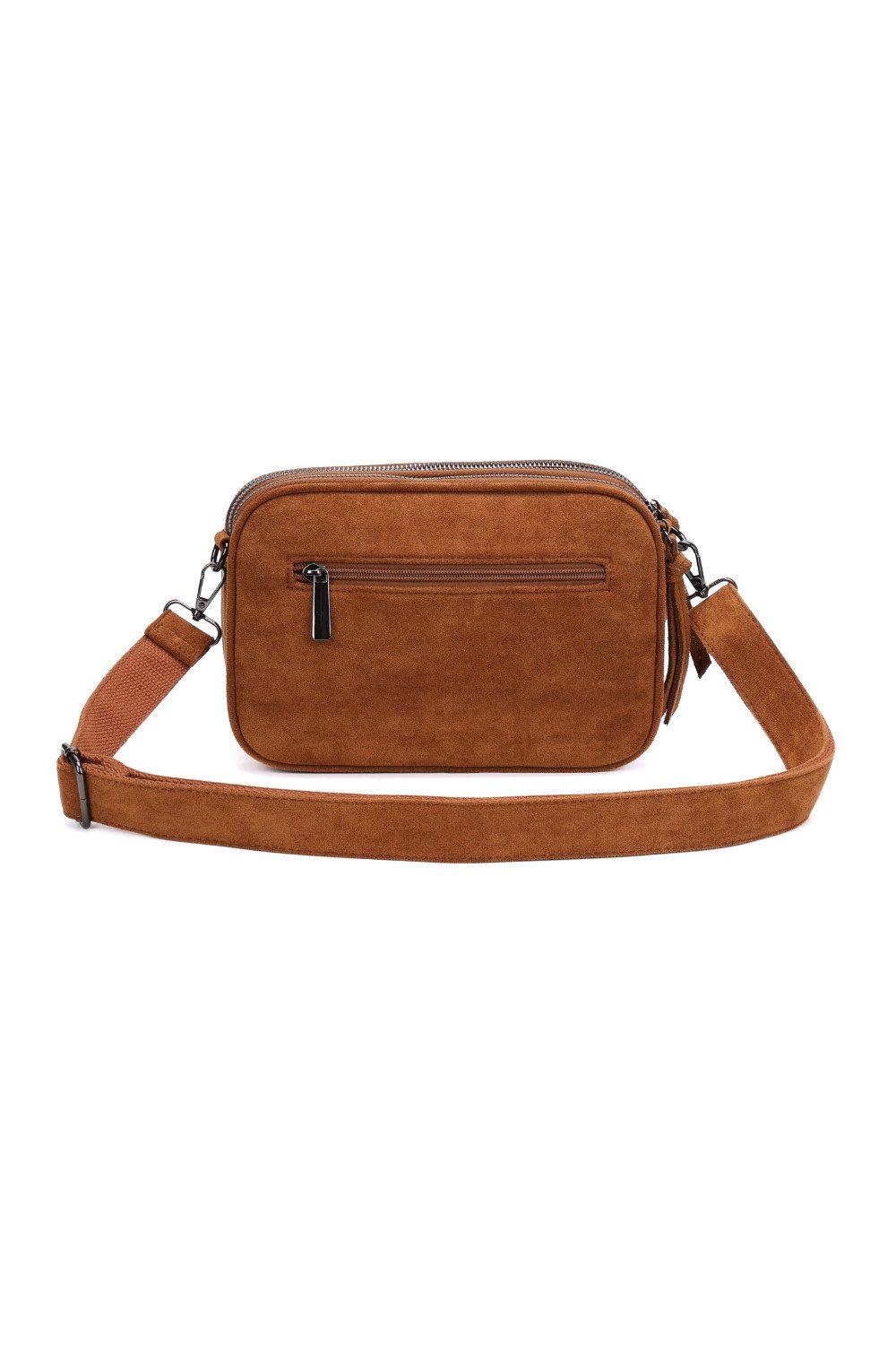 BRISE TASCHE Schultertasche Damen Crossbody Bag mit 3 Fächern, Vintage Velours Umhängetasche, Mehrere getrennte Fächer, Velours, Vintage-Optik, Leicht & kompakt