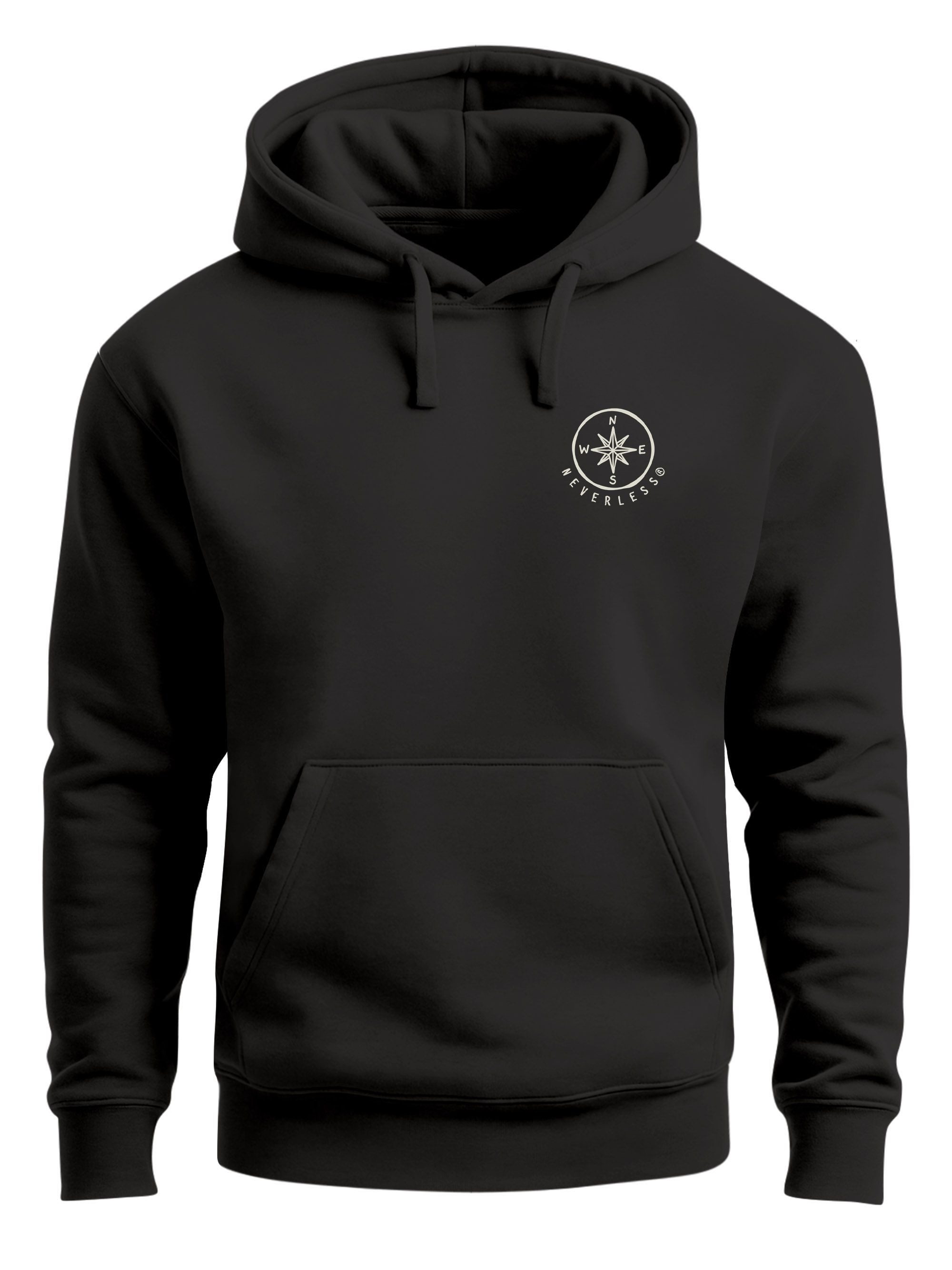 Hoodie Hoodie Herren Print Aufdruck Kompass Kapuzen-Pullover Männer Outdoor