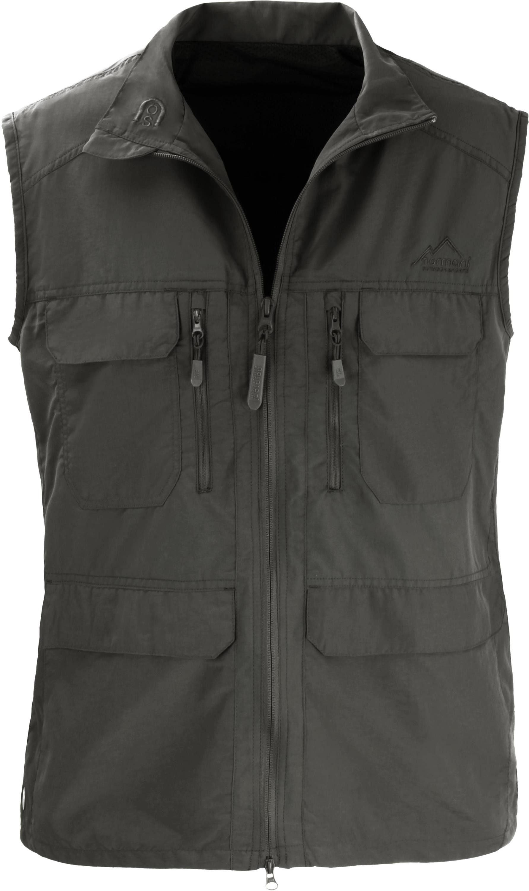 normani Funktionsweste Herren Outdoor Weste Deer leichte Sommerweste mit Sonnenschutzfaktor 50+ - Insgesamt 10 Taschen
