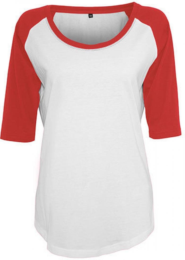 Build Your Brand Rundhalsshirt Ladies 3/4 Contrast Raglan Damen T-Shirt