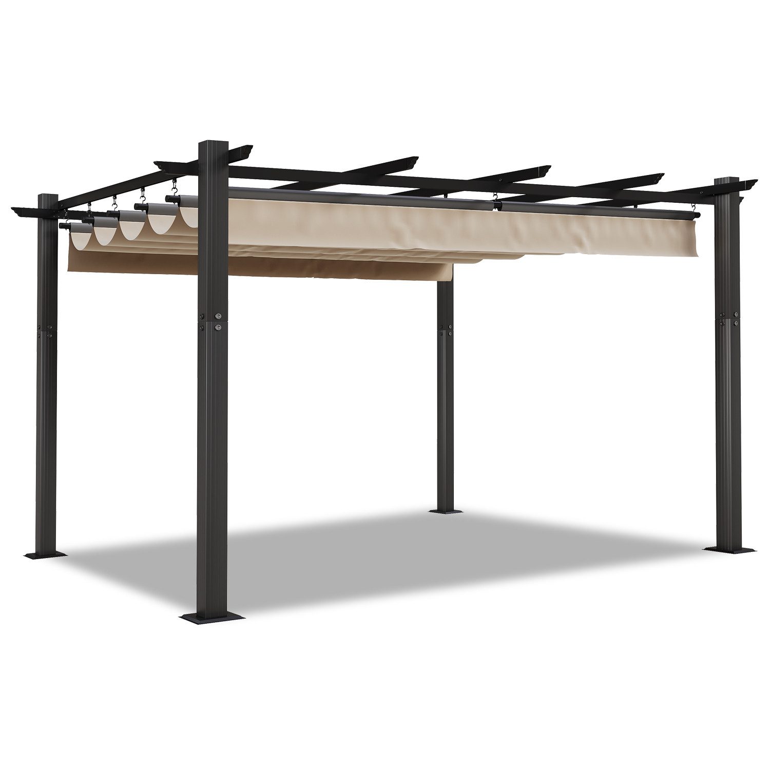 HOMALL Pavillon 3x3/3x4m Gartenpavillon Pergola, UV-geschütztes Aluminiumgestell