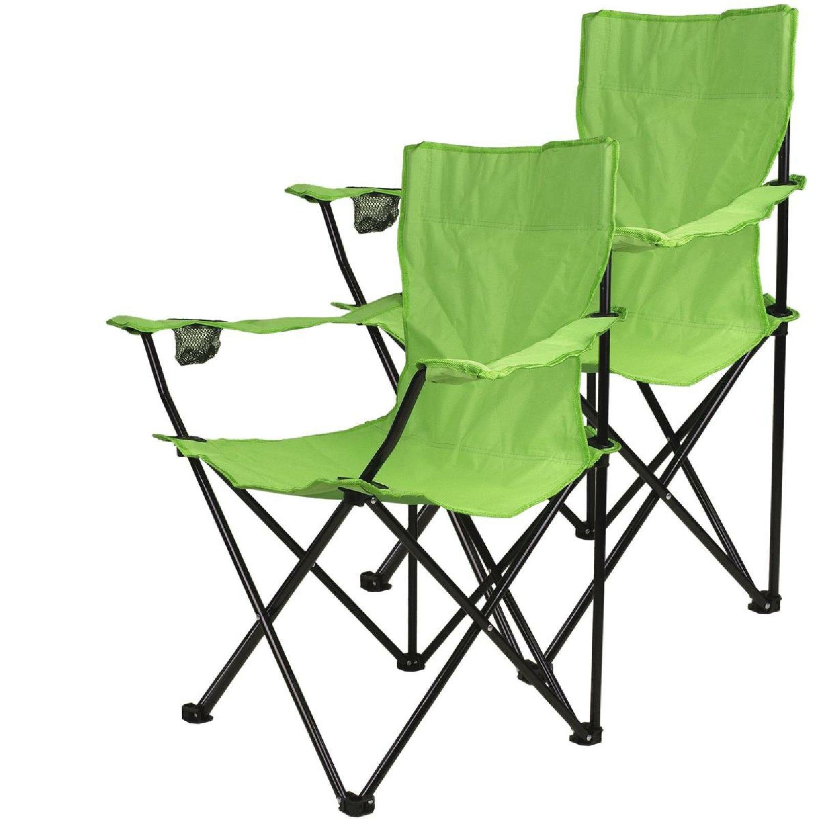 Gartenstuhl 2x Angelstuhl Getränkehalter Campingstuhl klappbar