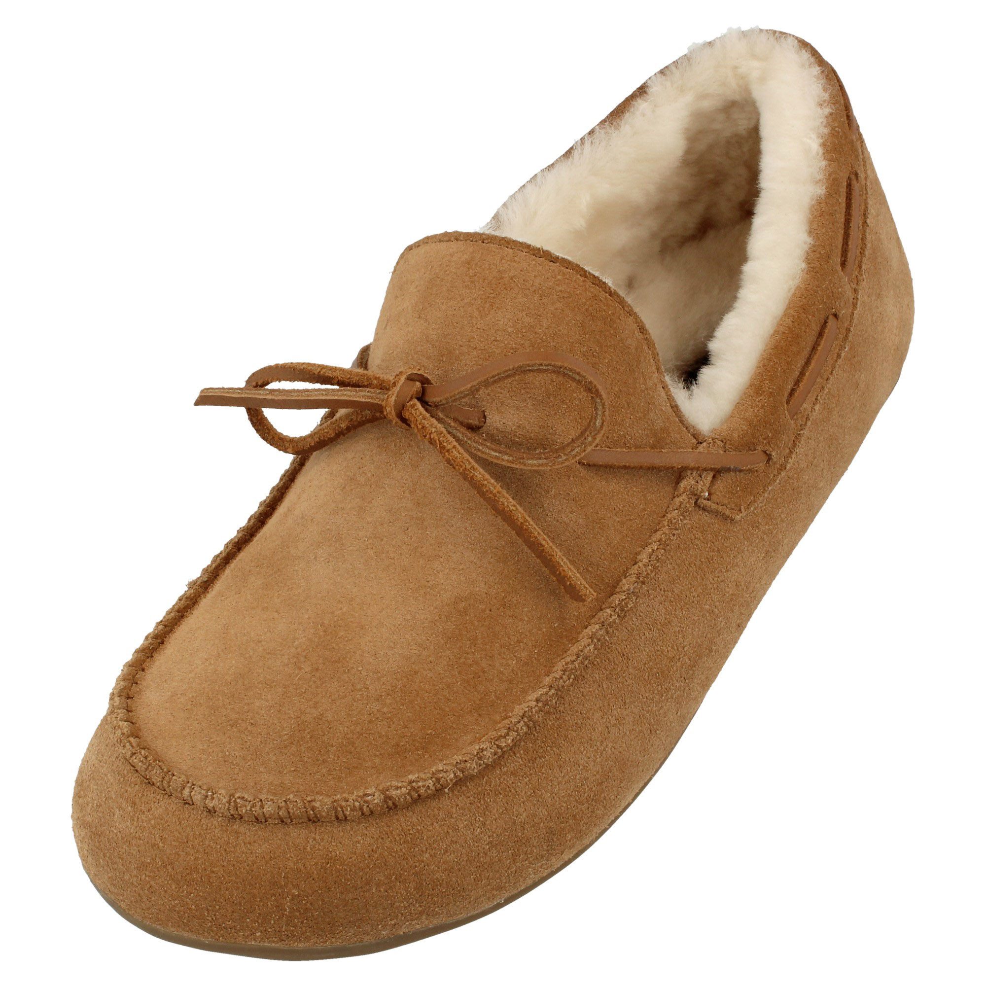 Haflinger Lammfellclog Mokassin Yumah Hausschuh aus Leder unisex Hausschuh