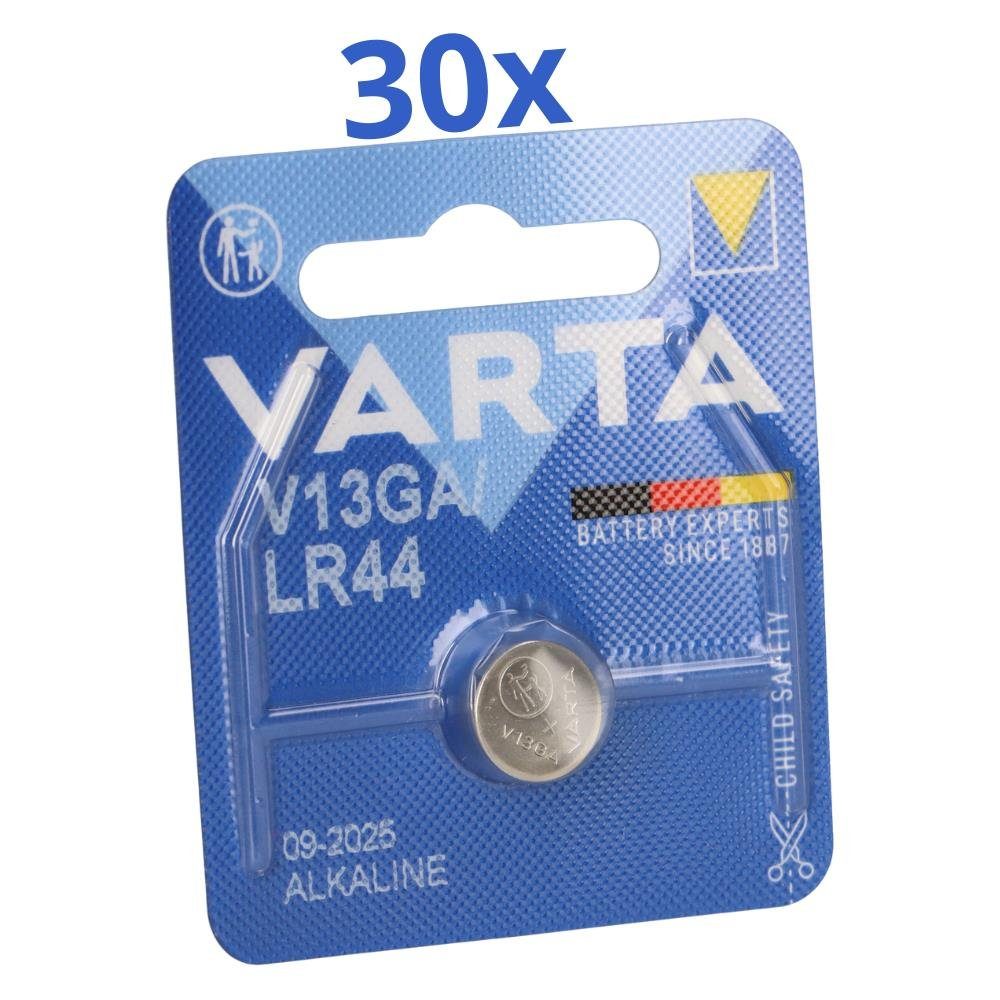 VARTA 30x Varta Knopfzelle Electronics V 13 GA / A76 / LR 44 Alkaline 1,5 V Knopfzelle