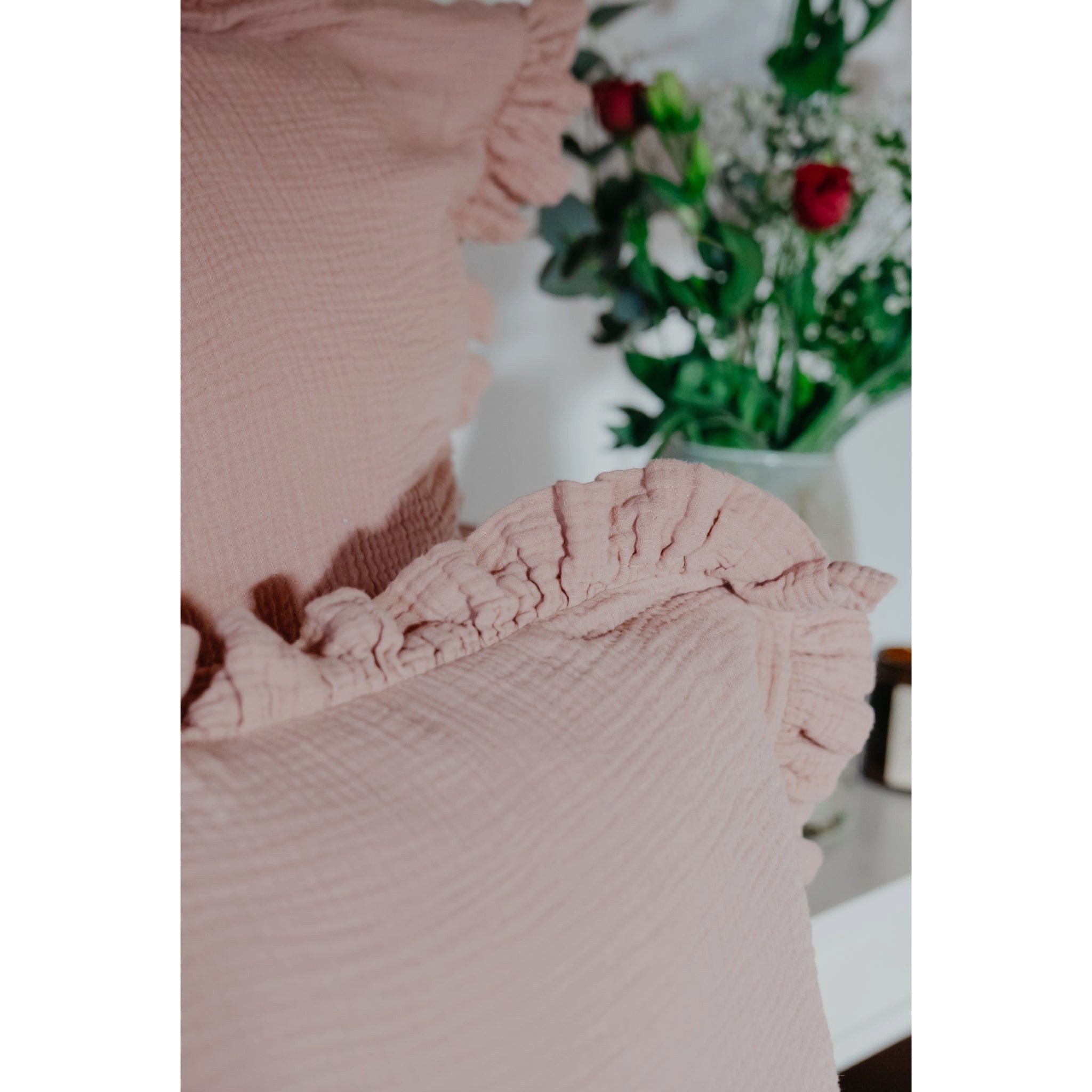 hutch&putch Kissenbezug Musselin Kopfkissenbezug mit Rüschen - 100% Bio Bau günstig online kaufen