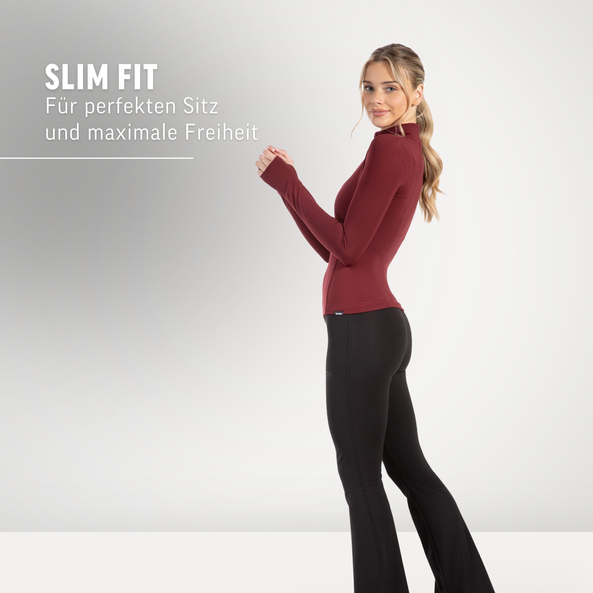 Smilodox Trainingsjacke Kenna Gold, Figurbetonte Sportjacke mit 3D Rubber Print, Stehkragen Goldener Reißverschluss formende Nähte atmungsaktive Laufjakce