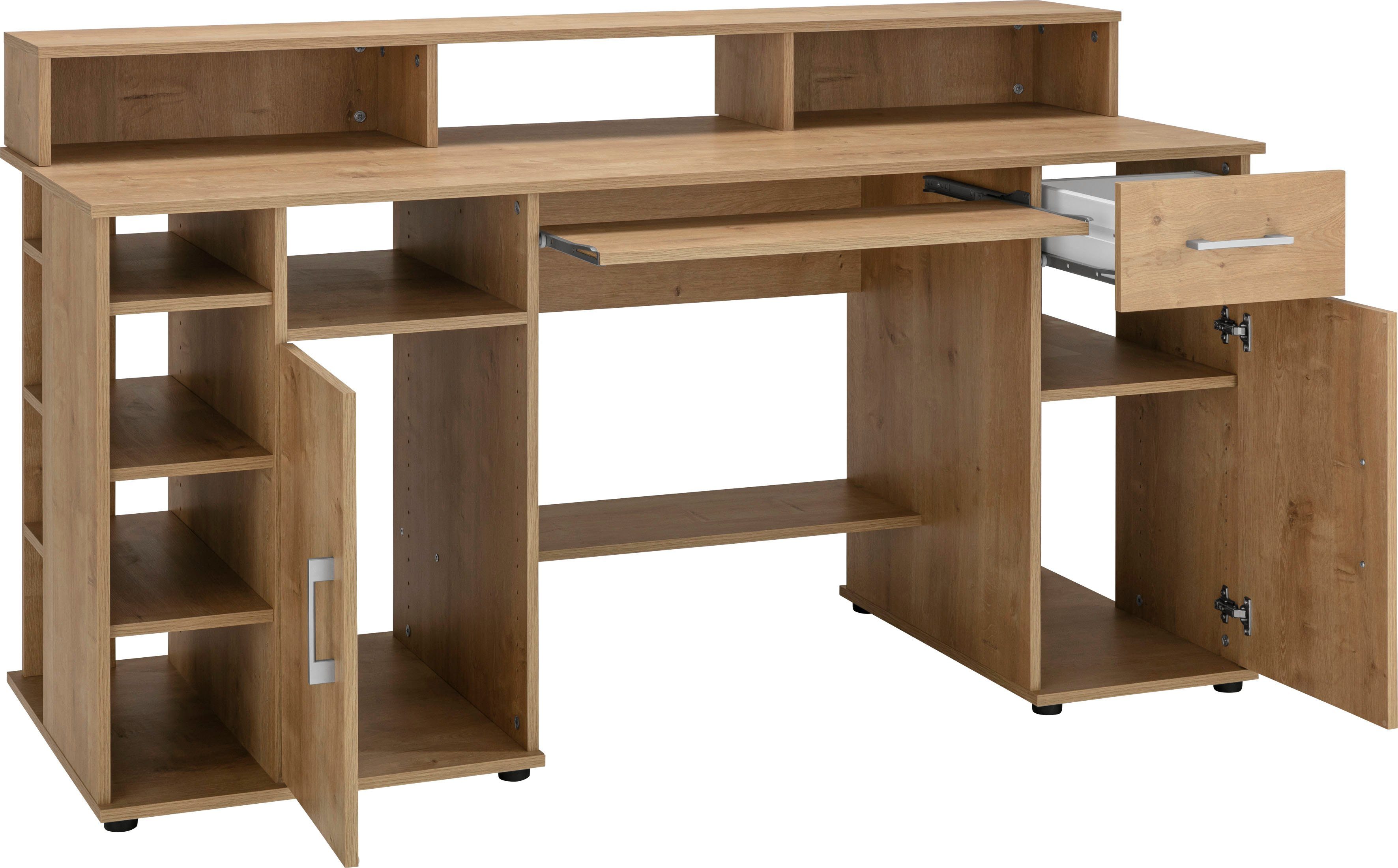 VOGL Möbelfabrik Schreibtisch Timra mit Monitoraufsatz, Tastaturauszug & Towerfach, Breite 154 oder 178 cm, Made in Germany – Bild 2 von 5