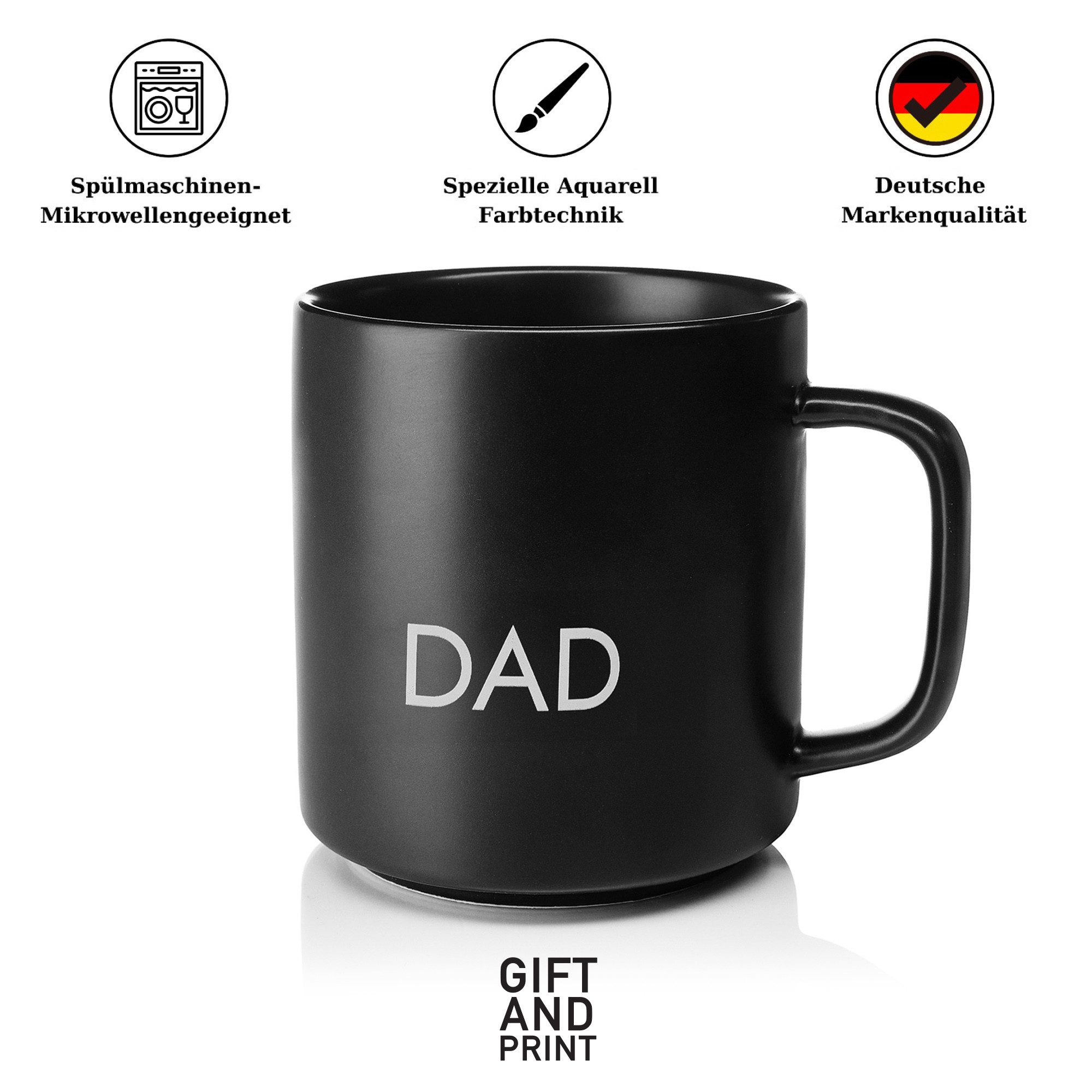 Giftandprint Tasse Vatertag Color Mug Dad Ohne Henkel Geschenke für Papa, Keramik, Ink- Geschenkbox, Vatertag geschenke für männer Papa