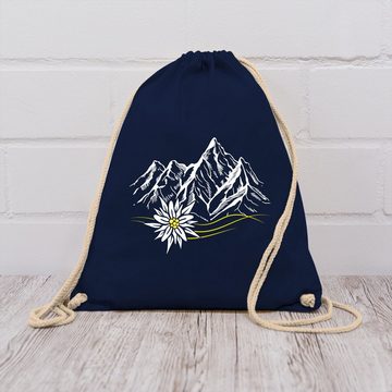 Shirtracer Turnbeutel Edelweiß Berge Wandern Wanderlust Berg ruft Alpen, Mode für Oktoberfest Tasche