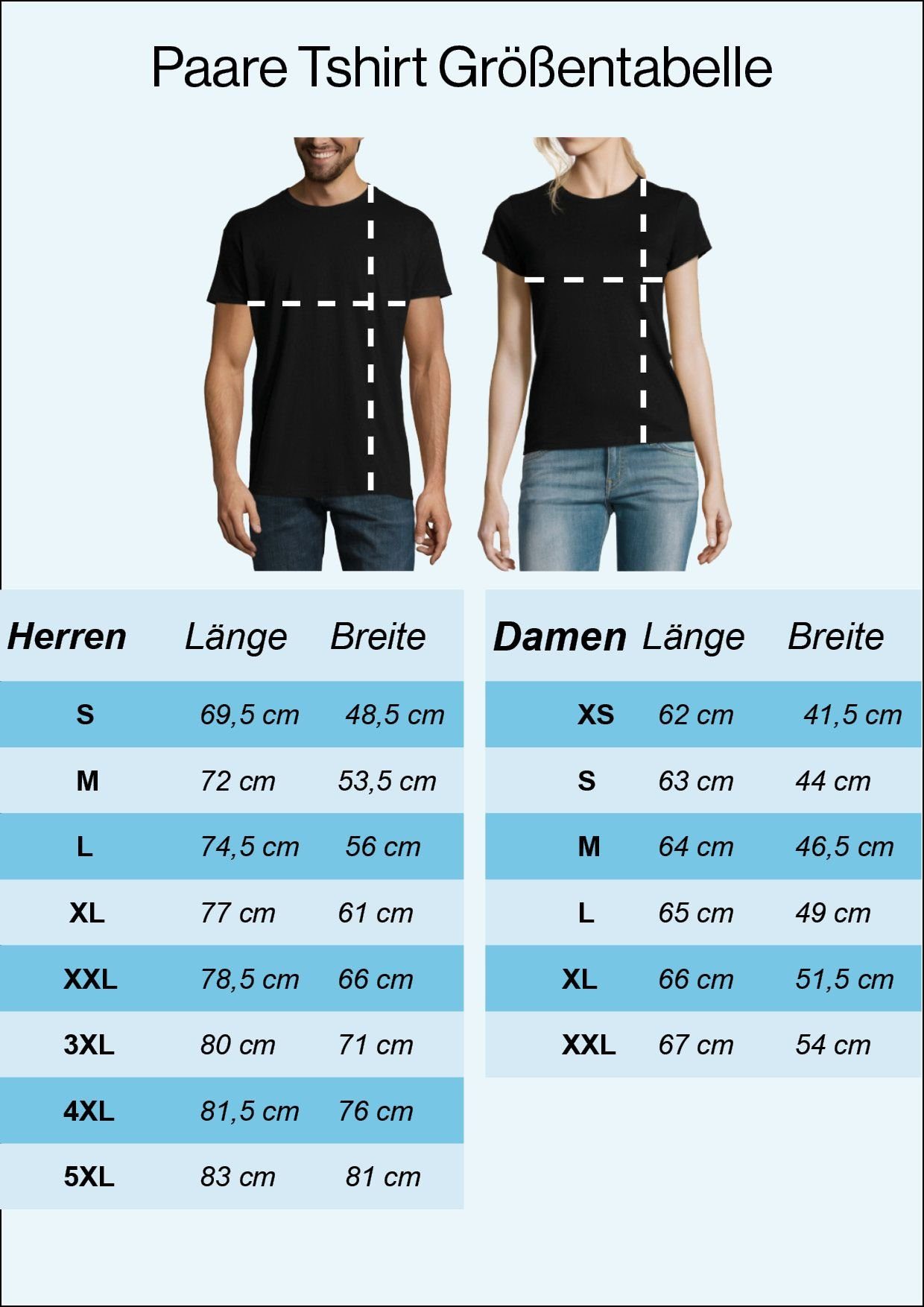 Grau T-Shirt mit Shop Rückenprint T-Shirt QUEEN modischem / King Couples Brust- und Queen & Paar