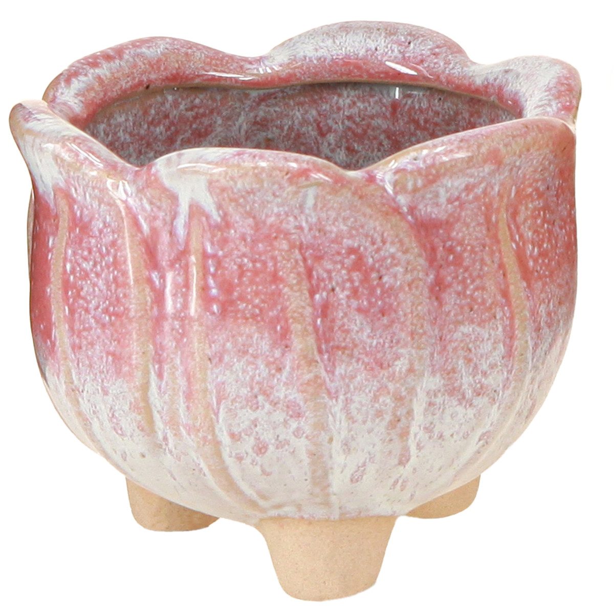 Übertopf Keramik Blumentopf Mini Deko Set Ø8cm H7cm 3er Blumen Design