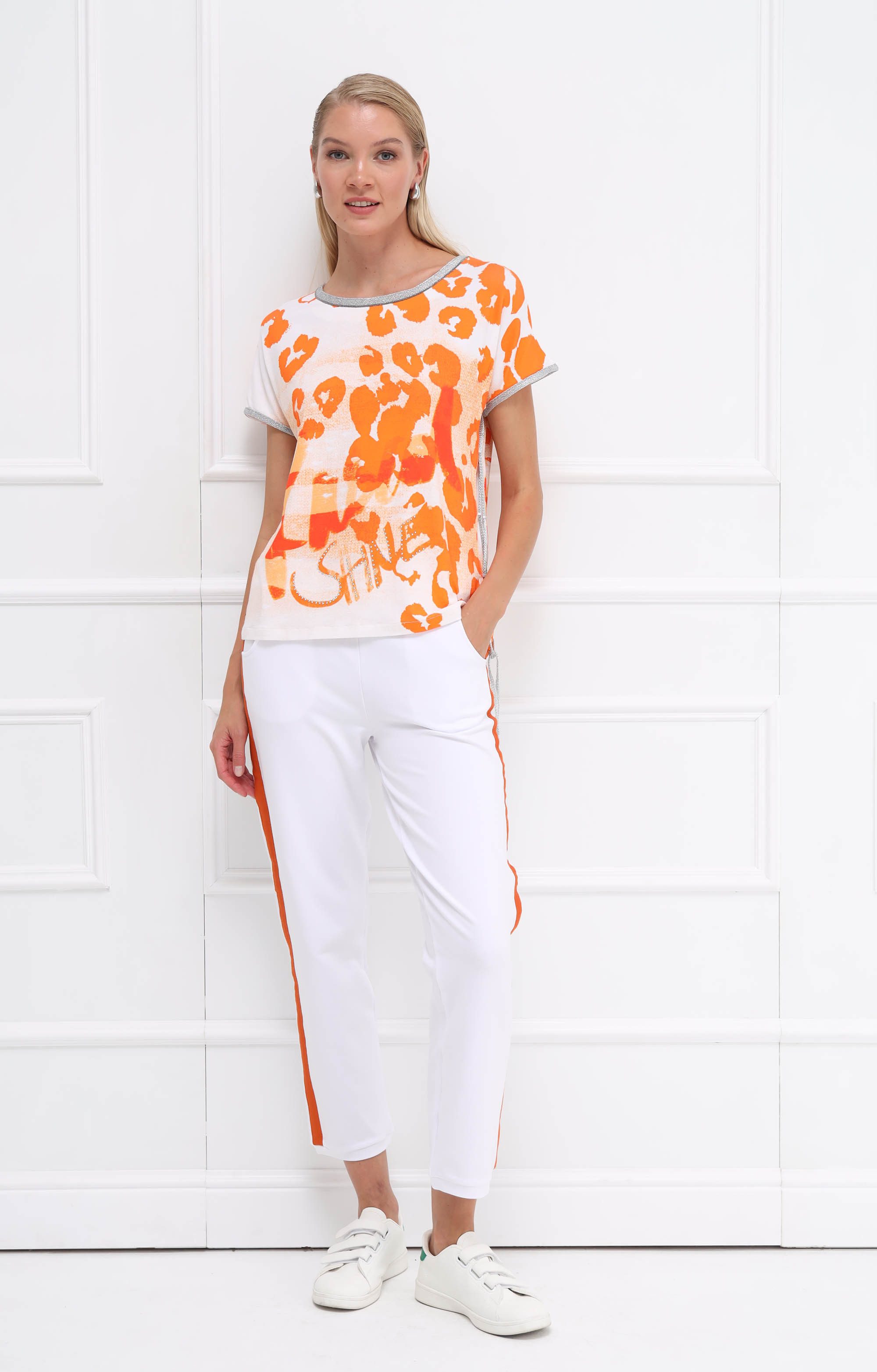 Passioni T-Shirt mit Leoprint und Glitzer Details – Bild 3 von 5