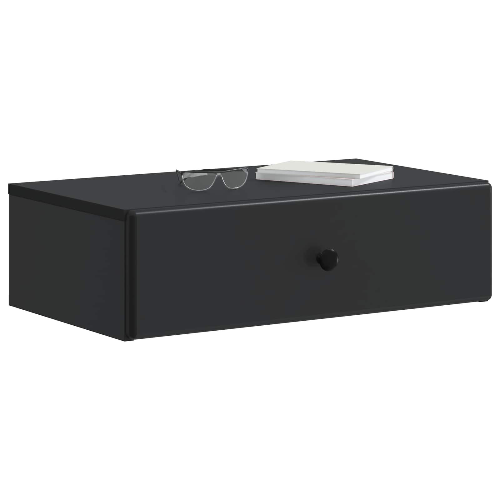 vidaXL Schranksystem Wandmontierter Beistelltisch Schwarz 59 x 34,5 x 17 cm (1-St)