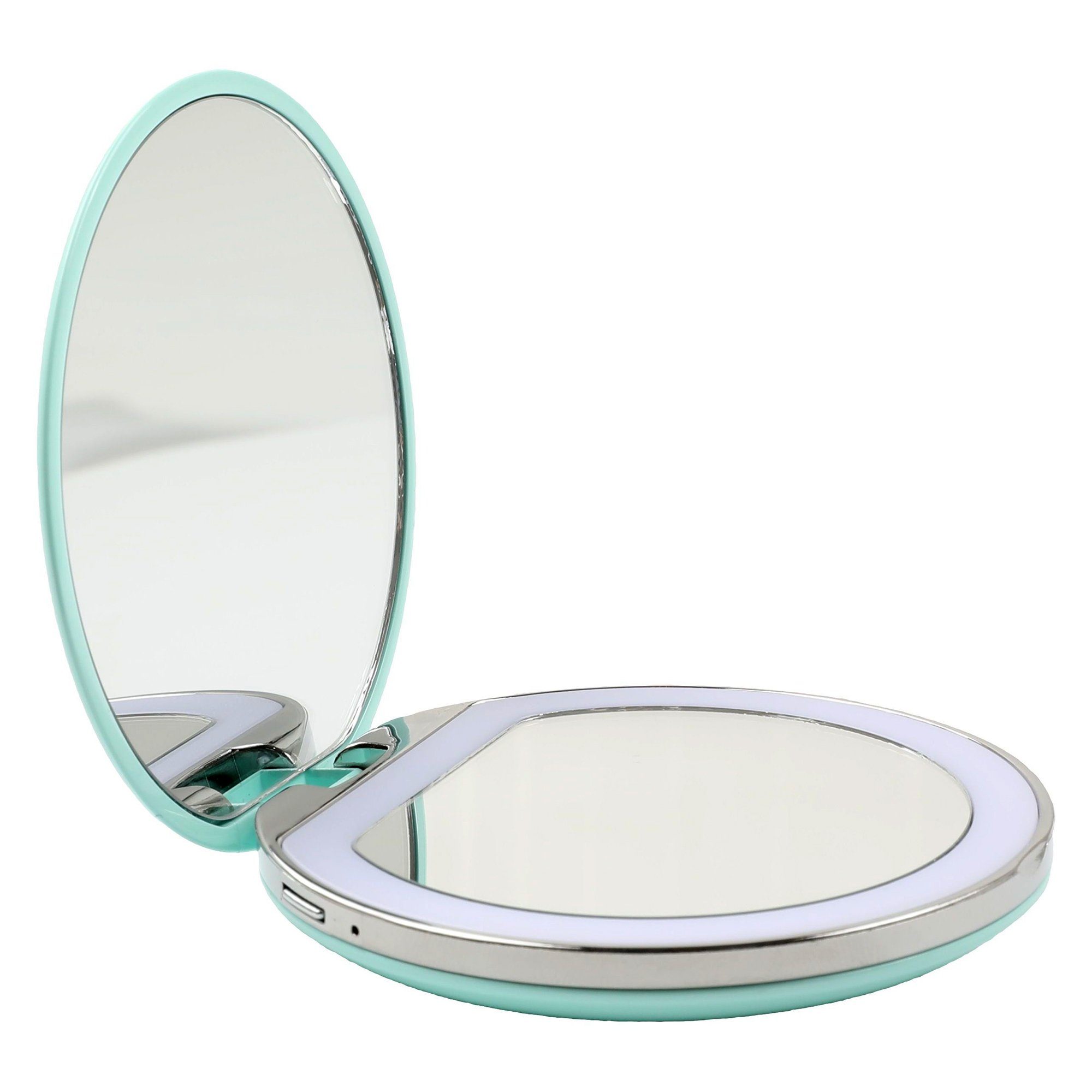 AILORIA Kosmetikspiegel MAQUILLAGE, Taschenspiegel mit LED-Beleuchtung (USB) türkis | türkis | Schminkspiegel