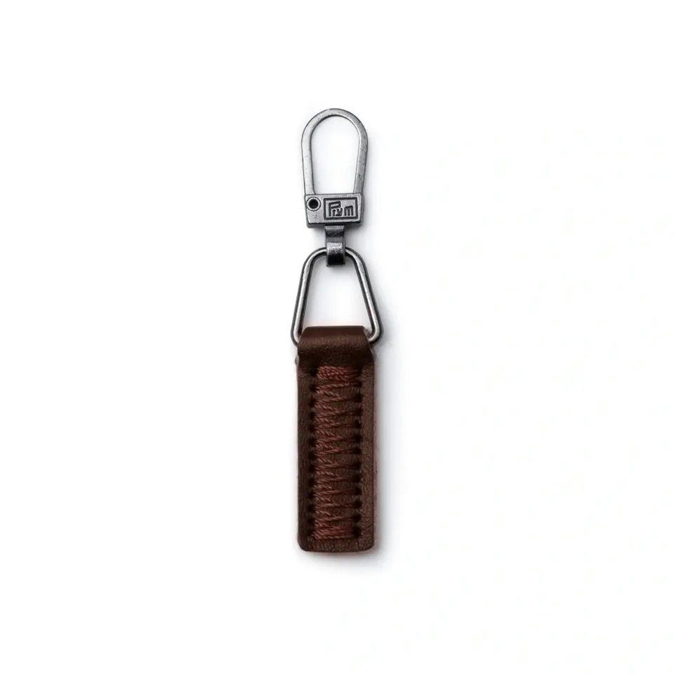 Prym Knopf Fashion-Zipper, Lederimitat, braun 55 mm x 9 mm x