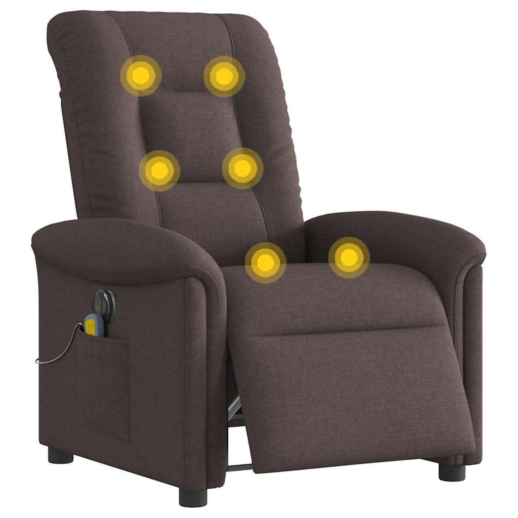 vidaXL Sessel Massagesessel Elektrisch Dunkelbraun Stoff günstig online kaufen