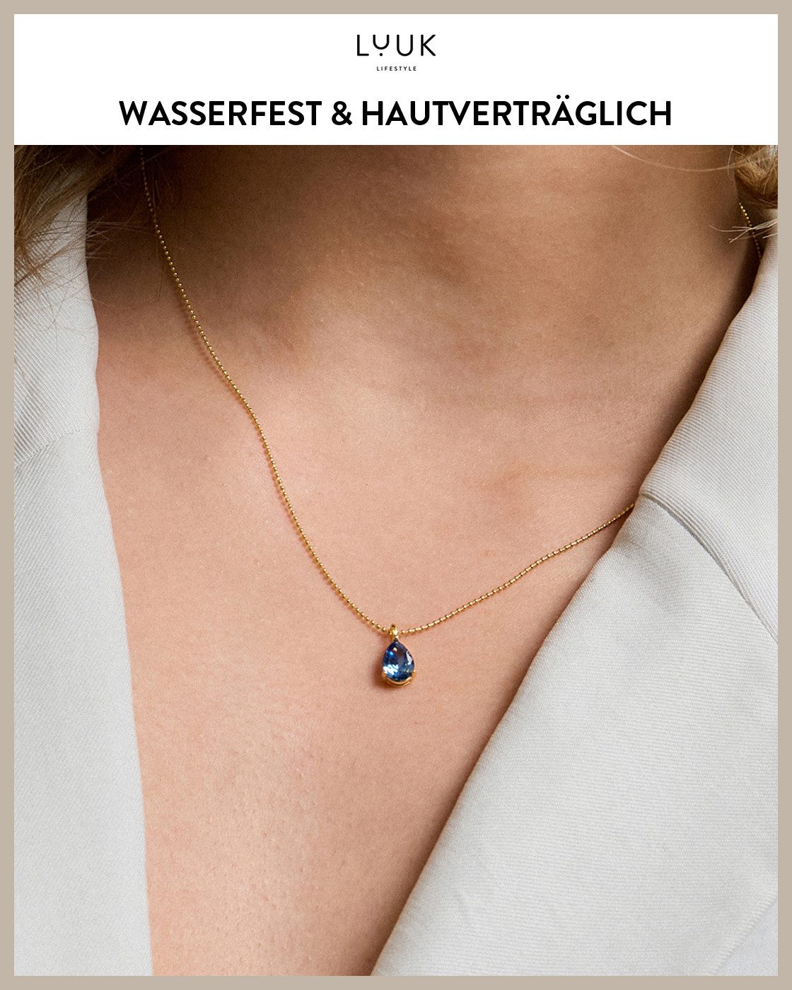 LUUK LIFESTYLE Kette mit Anhänger Navy günstig online kaufen