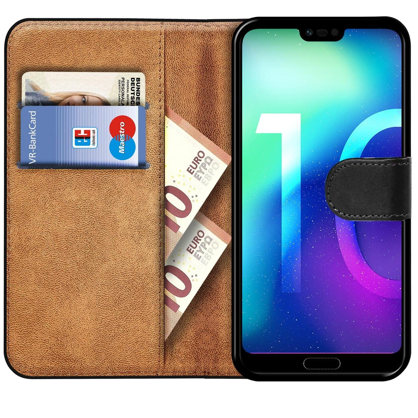 CoolGadget Handyhülle Wallet Klapp Tasche Book Case für Honor 10 5,84 Zoll, Hülle Klapphülle Flip Cover Etui Schutzhülle