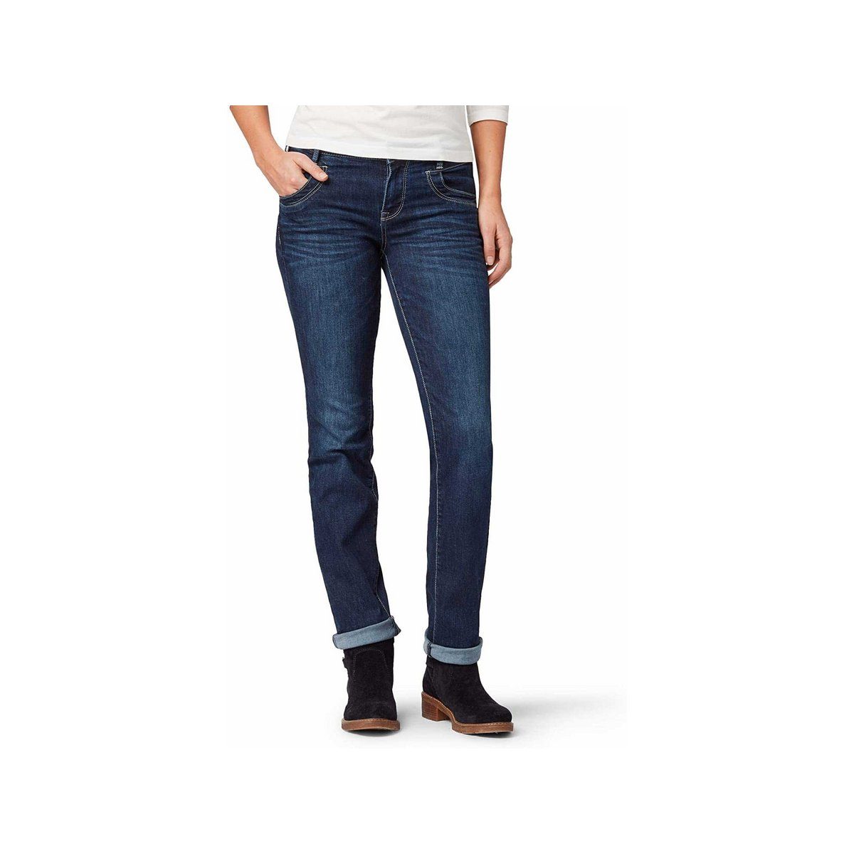 TOM TAILOR Slim-fit-Jeans dunkel-blau gerade (1-tlg)