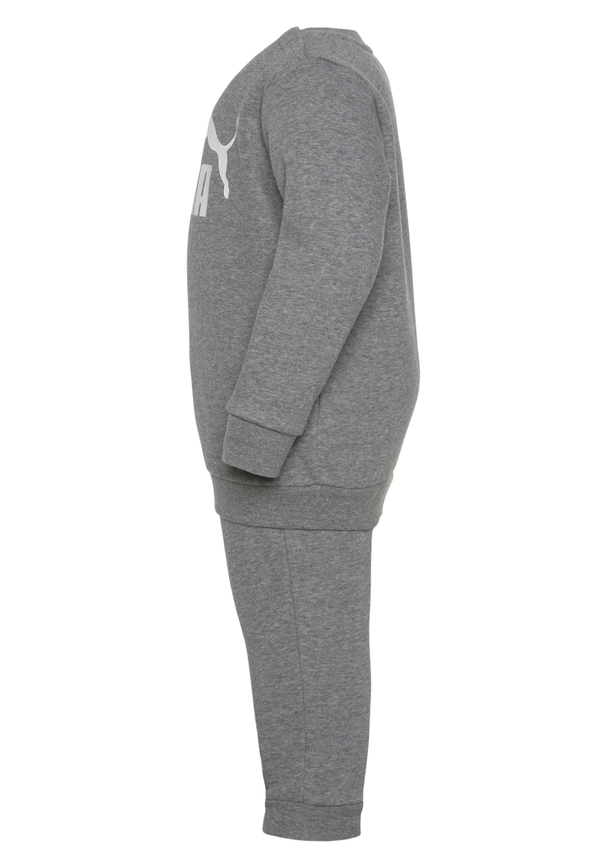 PUMA Jogginganzug JOGGER FL Gray Medium Heather CREW (Set, 2-tlg) MINICATS ESS