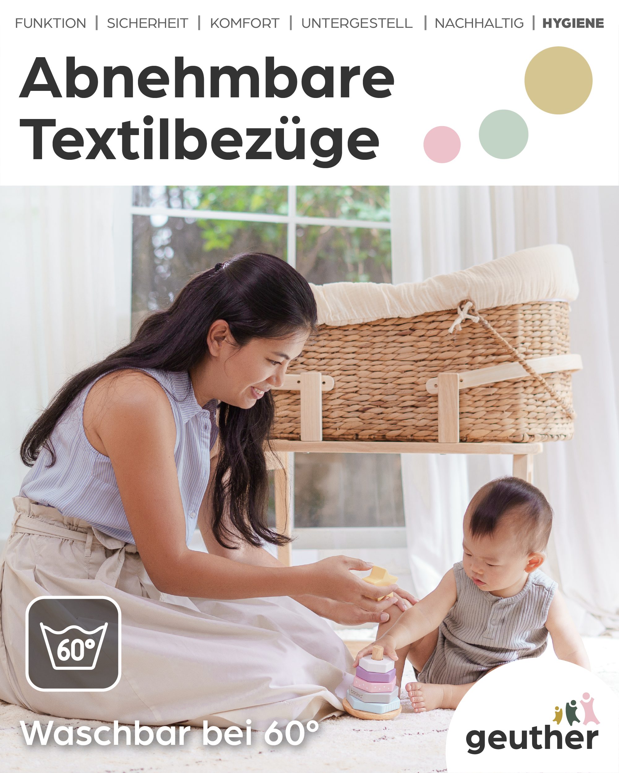 Geuther Moses crib set: basket and base