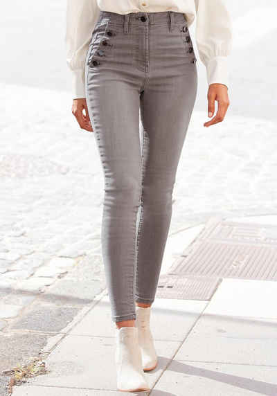 Vivance Jeggings mit Zierknöpfen in bequemer Stretch-Qualität