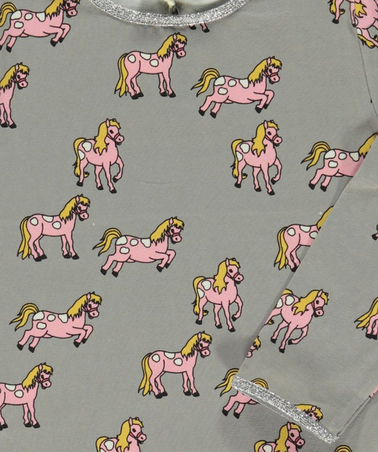 Småfolk Langarmshirt SMAFOLK Langarmshirt grau allover Pferde