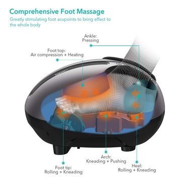 NAIPO Fußmassagegerät, Shiatsu Fussmassage mit Wärmefunktion, Luftkompression