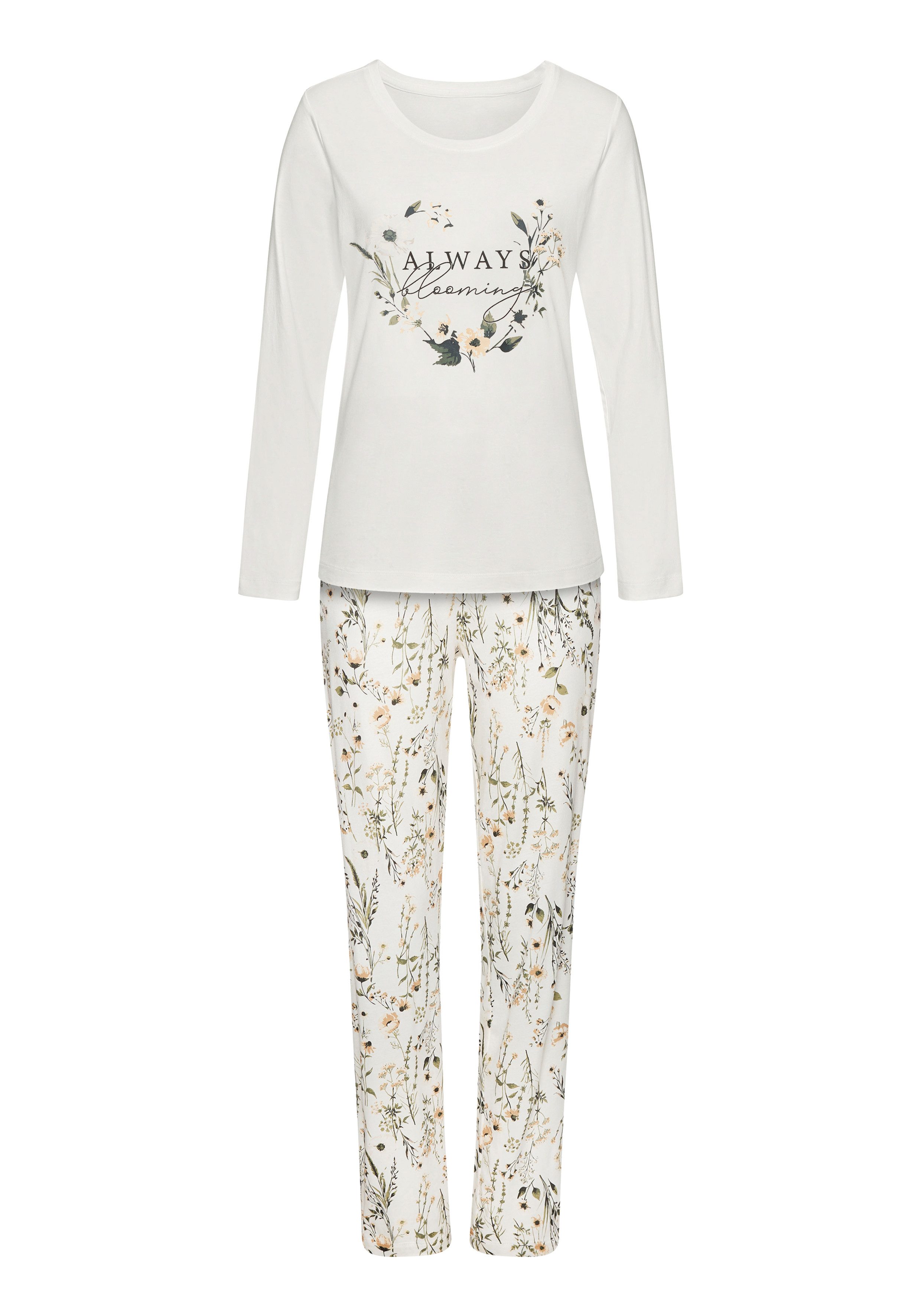 LASCANA Pyjama (2 tlg) mit schönem Blumenmuster günstig online kaufen
