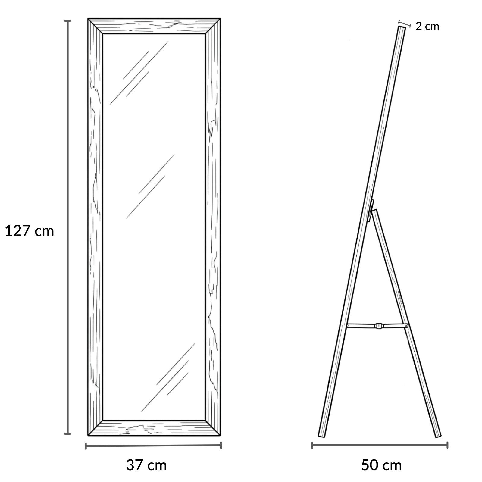 SCENA LIVING Standspiegel Stehspiegel HAVLYS, 127 x 37 cm – Bild 5 von 5