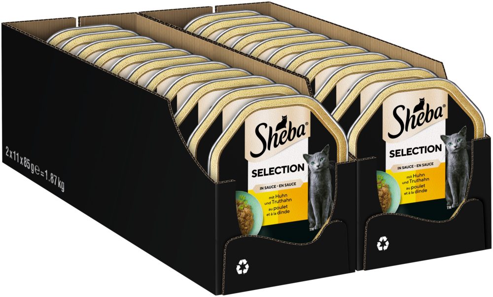 Sheba SHEBA® Selection in Sauce Schale mit Huhn und Truthahn 2 x 11 x 85g, für: Katze
