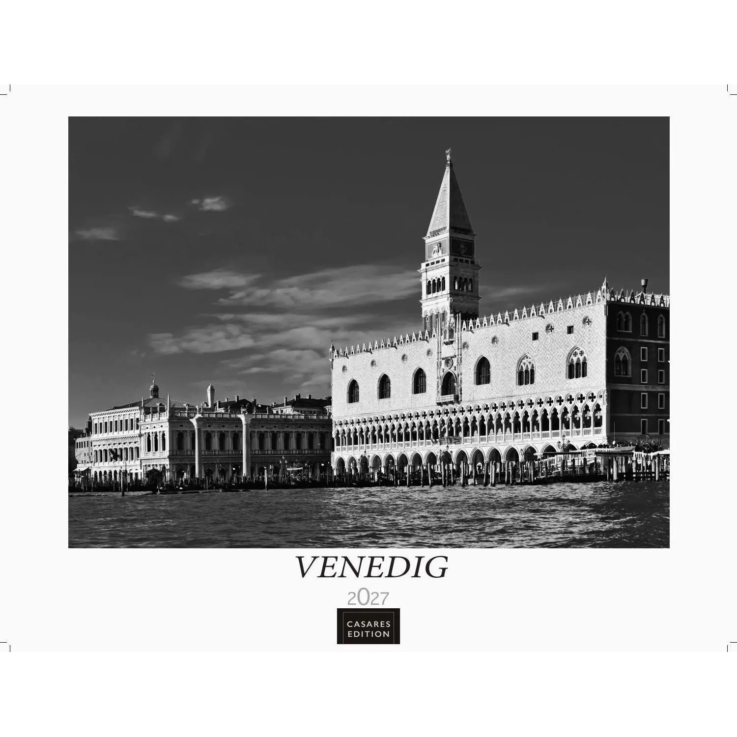 Wandkalender Venedig Kalender 2027 schwarz weiss - Wandkalender, Fotokalender...