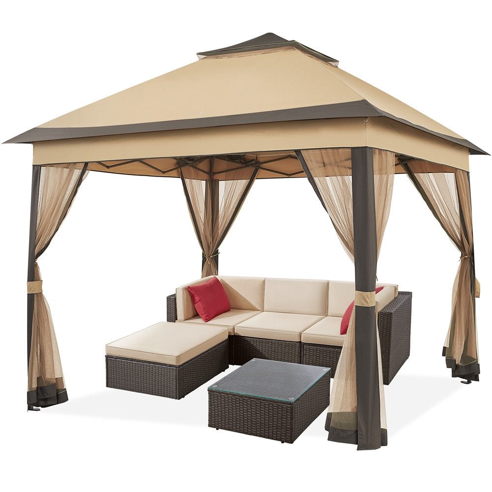 Yaheetech Faltpavillon 3,3x3,3 m/ 4x4m, mit 4 Seitenteilen, mit Netzseitenw günstig online kaufen