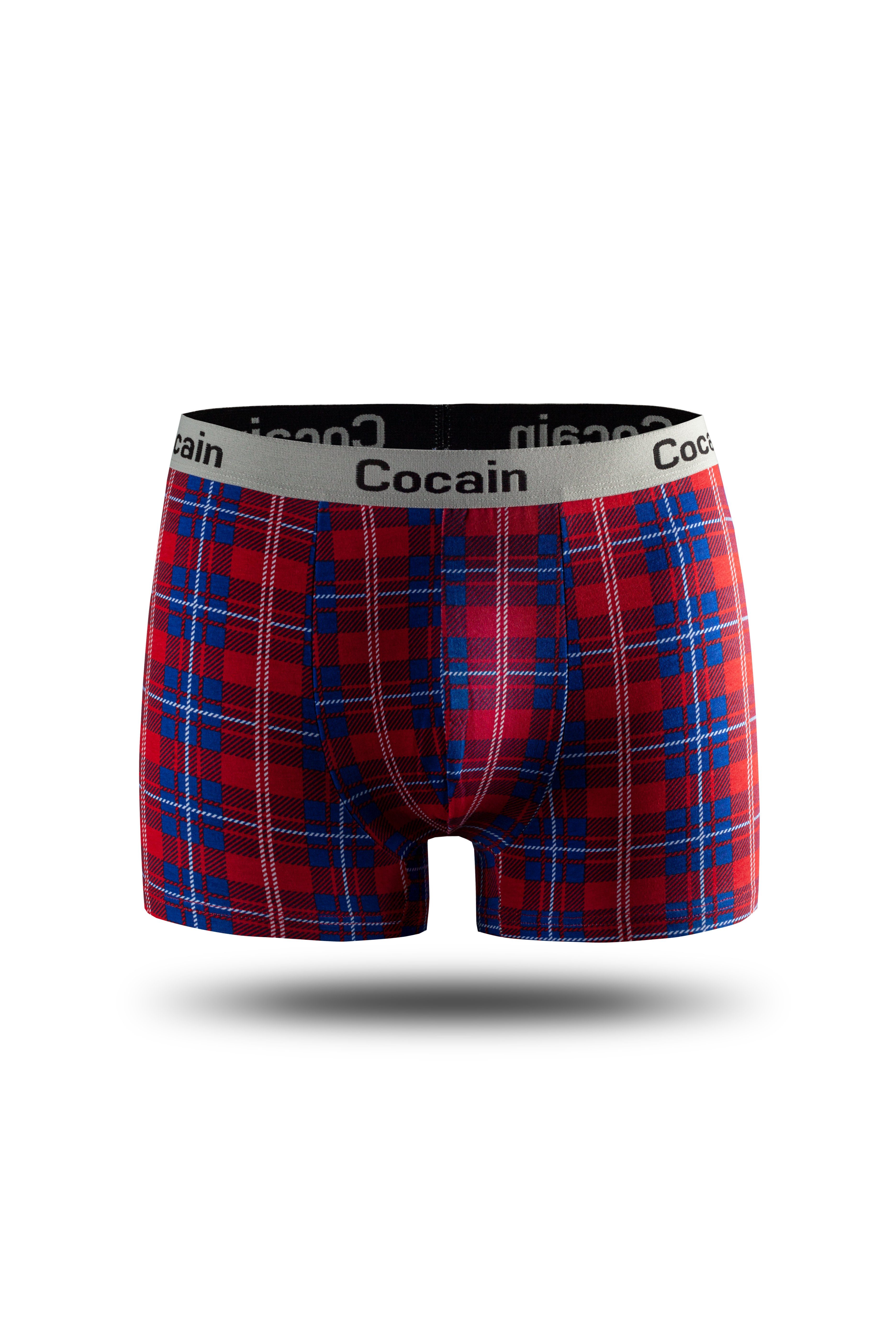 am Bund Europa Boxershorts Logoschriftzug Boxershorts aus (5-St., Spitzenqualität Cocain 5er-Pack) underwear kariert Herren