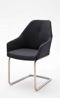 expendio Wohnzimmer-Set Bonn 142, (Spar-Set, 10-St), Eiche Bianco montiert + 2x Stuhl Marion B1 + 4x Stuhl PU anthrazit