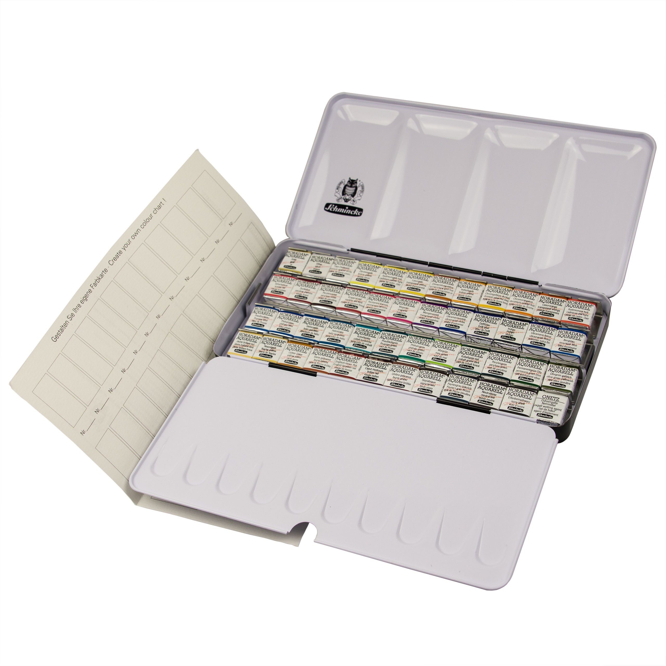 Schmincke Aquarellfarbe Schmincke Malkasten Horadam Metallkasten 48 x 1/2 Näpfchen Aquarell 74 448 097