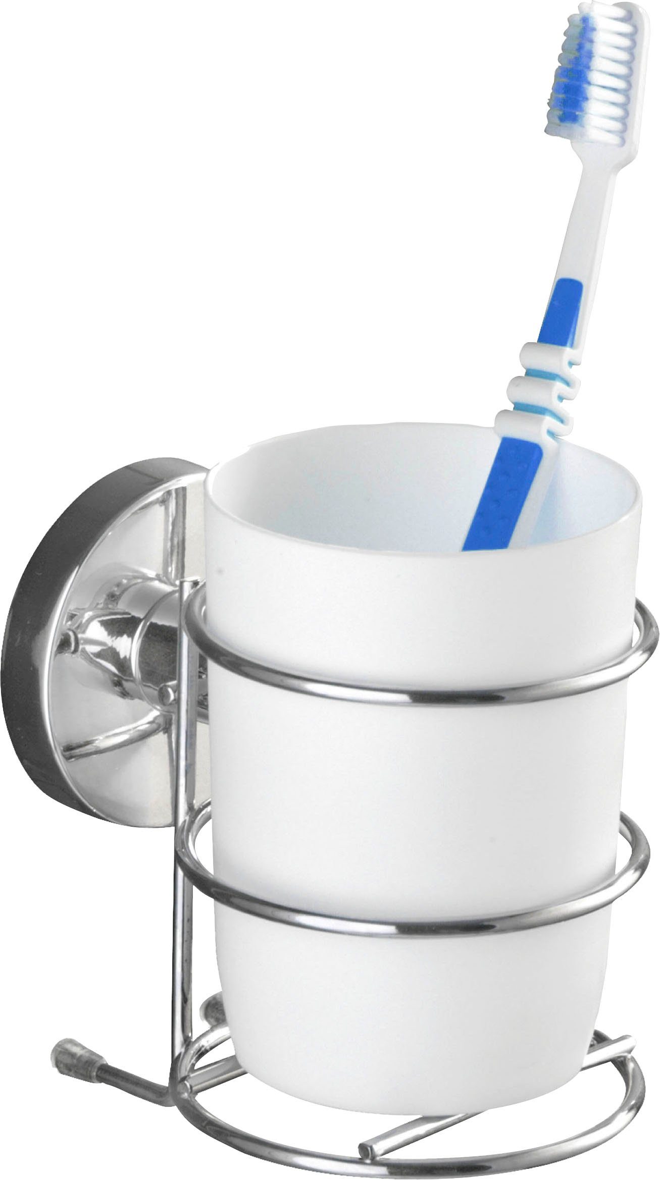 WENKO Zahnputzbecher Vacuum-Loc® Milazzo, befestigen ohne bohren