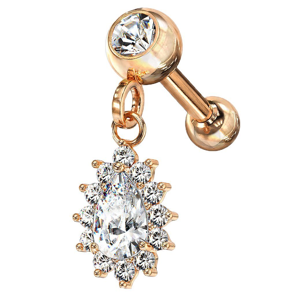 Taffstyle Piercing-Set Tragus Ohr Knorpel mit Kristall Tropfen Anhänger, St günstig online kaufen