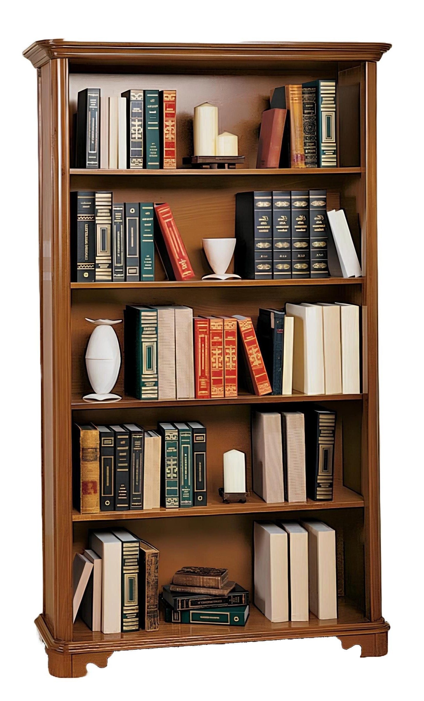 Xlmoebel Bücherregal Holzregal für Bücher und italienische Möbel - Vitrine und Anrichte, 1-tlg., Hergestellt in Europa