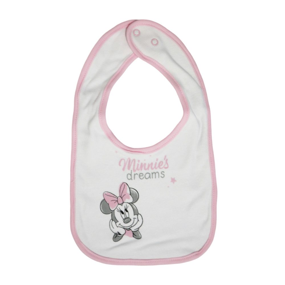 Disney Strampler Disney Minnie Maus Baby 4 tlg Set Body Hose Lätzchen Mütze (4-tlg) Gr. 56 bis 74, reine Baumwolle