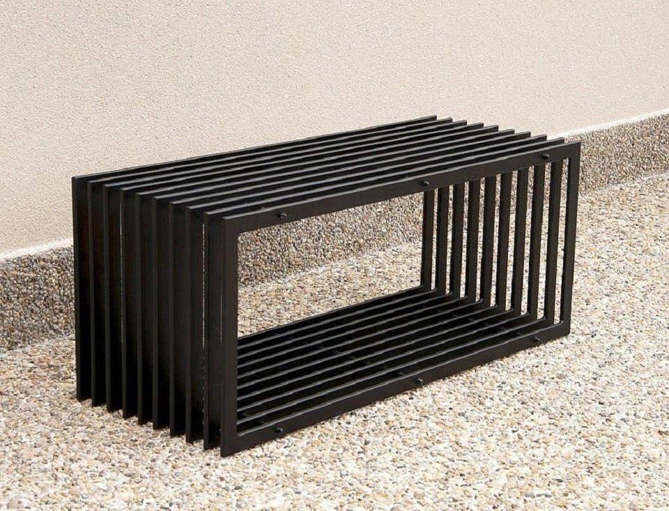 DanDiBo Gartenbank Metall Wetterfest Schwarz 100 cm Sitzbank Modern D-Stil günstig online kaufen