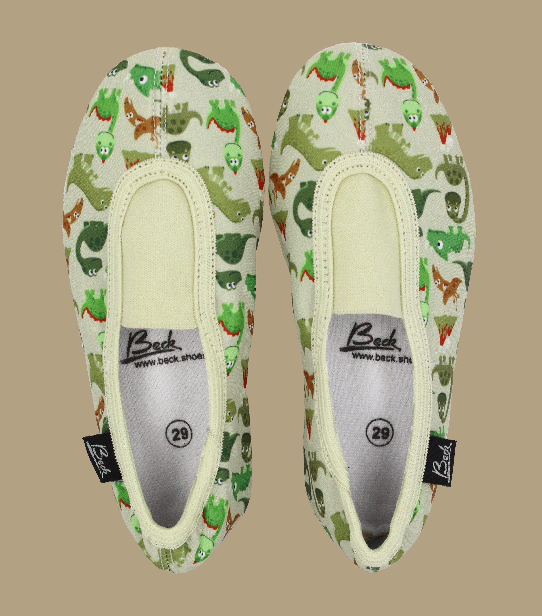 Beck Schläppchen Funny Dinos mit Ristgummi Gymnastikschuh mit Ristgummi