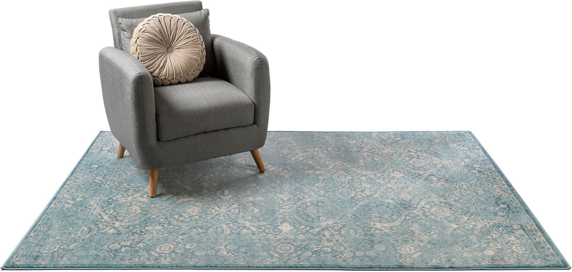 benuta Teppich Velvet, rechteckig, Höhe: 5 mm, Kunstfaser, Berber, Ethno-Style, Wohnzimmer
