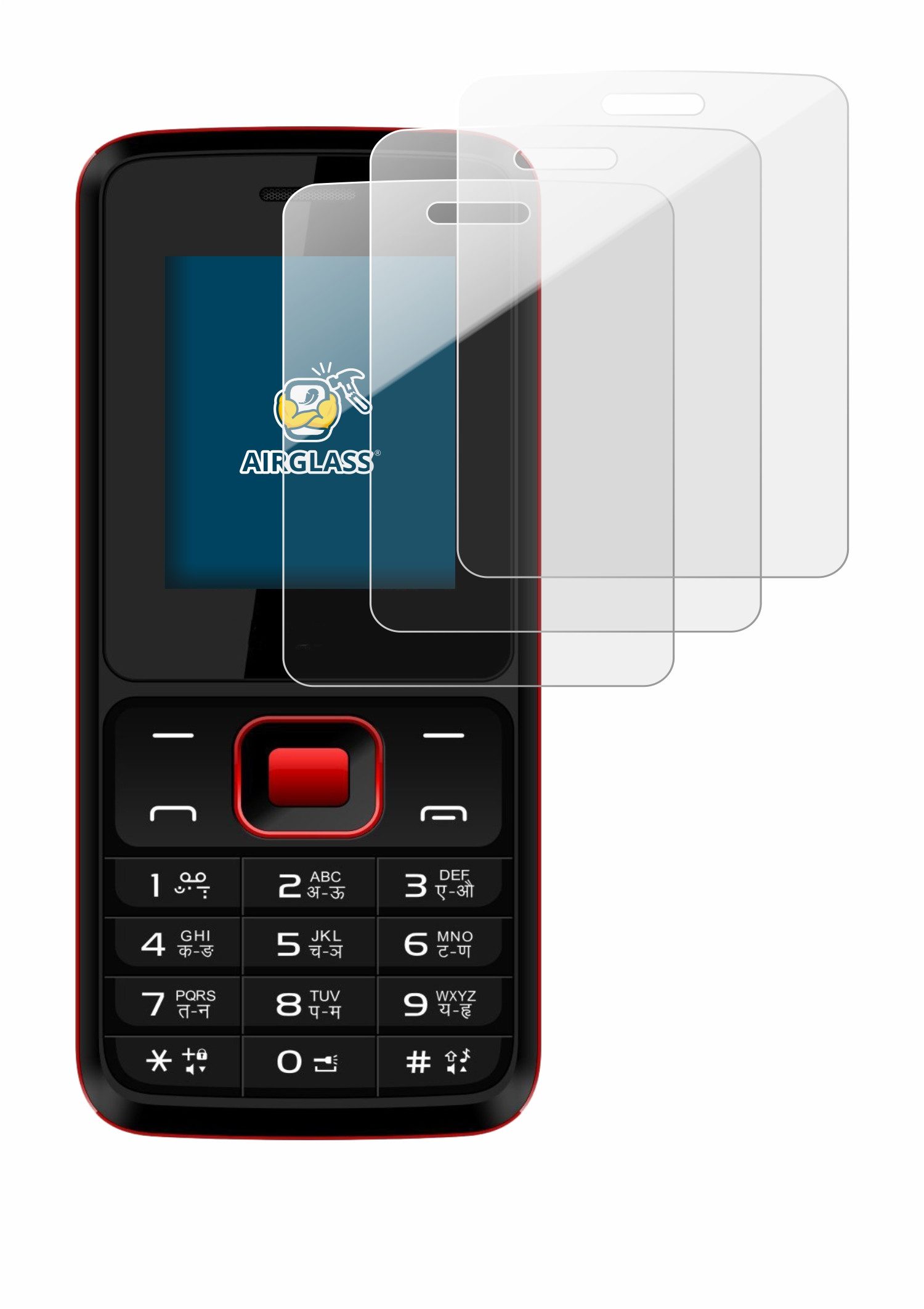 BROTECT Displayschutzglas Folie für Karbonn K19 Rock, 6 Stück, Schutzfolie Glas Panzer Display Schutz klar
