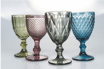 Villa d'Este Weinglas Blend, Glas, Gläser-Set, 4-teilig, Inhalt 300 ml