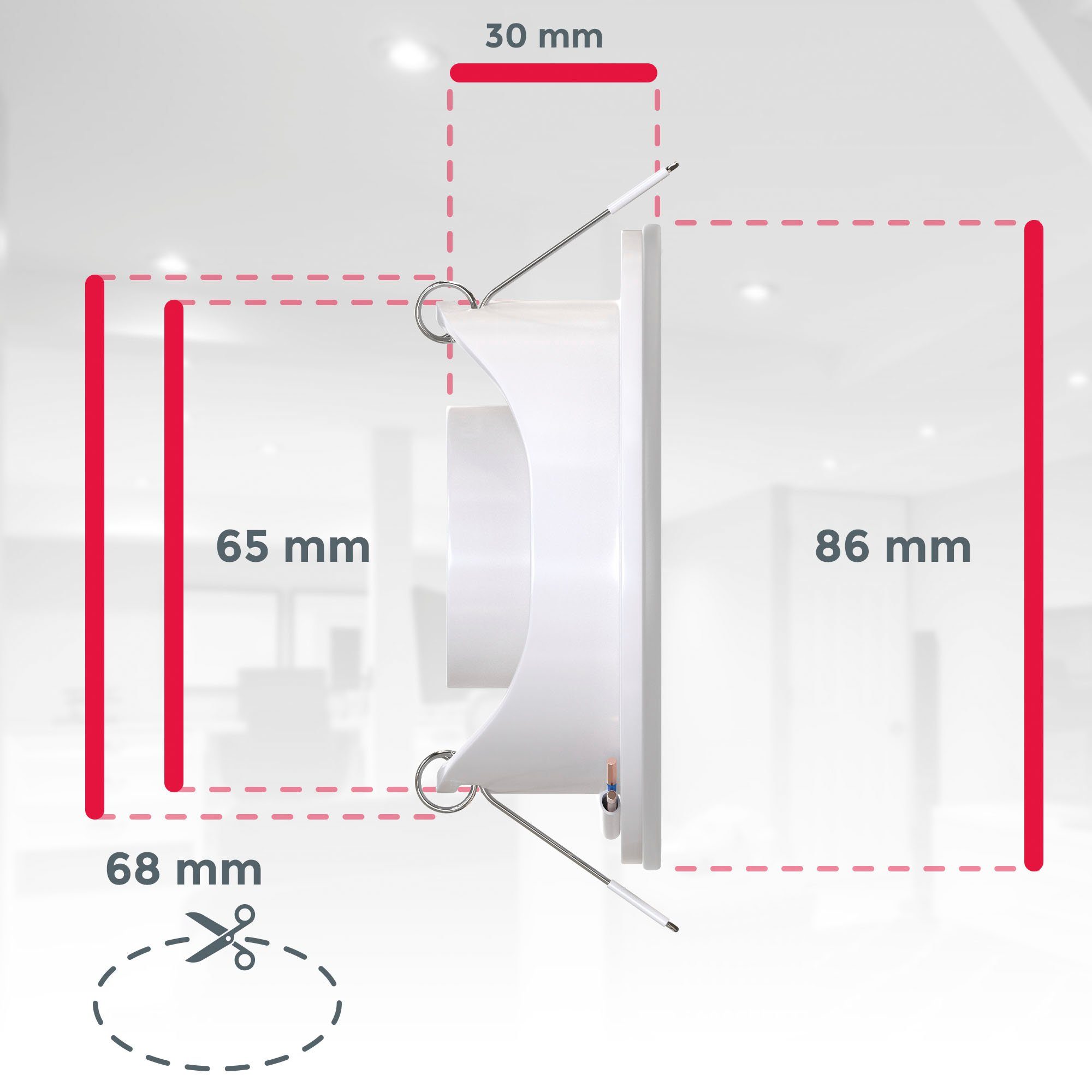 B.K.Licht Einbauleuchte BK_EL1545 5er Weiß, LED neutralweißes Neutralweiß, fest Licht, 4.000K, Bad-Einbaustrahler, IP65, integriert, Set 3W, LED 350Lm, Ø8,6cm