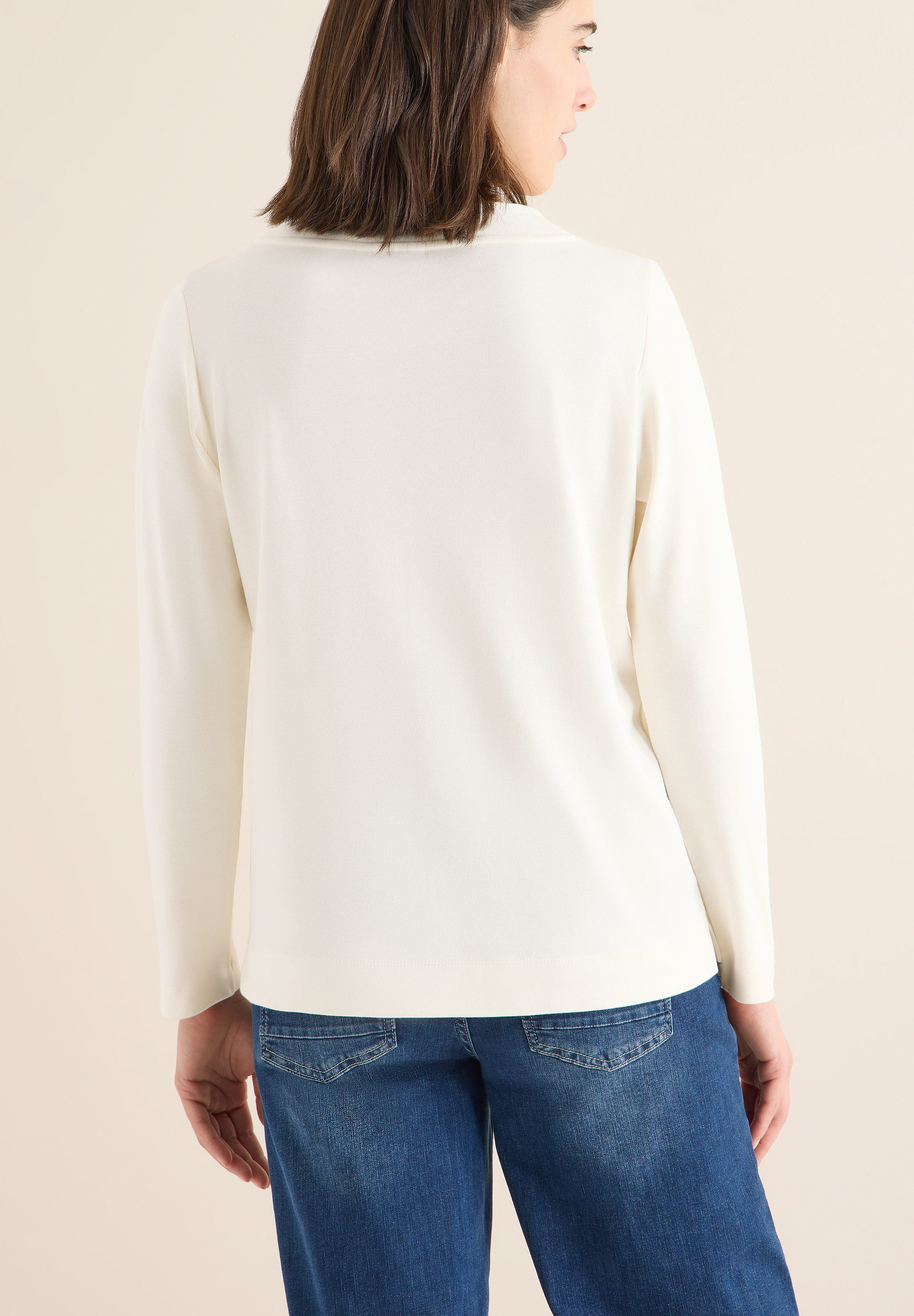 CECIL Langarmshirt mit Stehkragen, Funnelneck